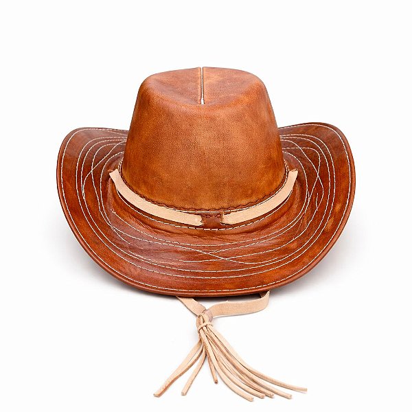 CHAPÉU EM COURO LEGÍTIMO LINHA DE BOIADEIROS M