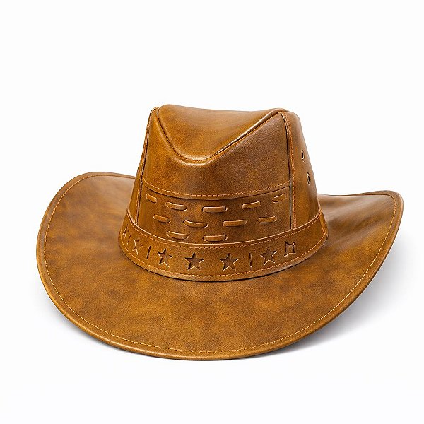 CHAPÉU DE RASPA COM BRILHO MARROM