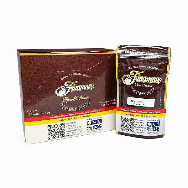 TABACO P/ CACHIMBO BLEND CHOCOLATE 45G - DISPLAY 10 UN