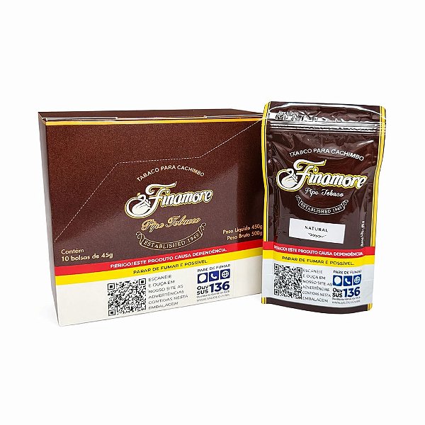 TABACO P/ CACHIMBO BLEND NATURAL 45G - DISPLAY 10 UN