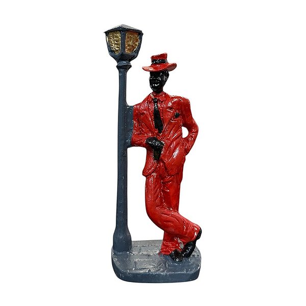 ZÉ PRETINHO NO POSTE 15 CM EM RESINA VERMELHO