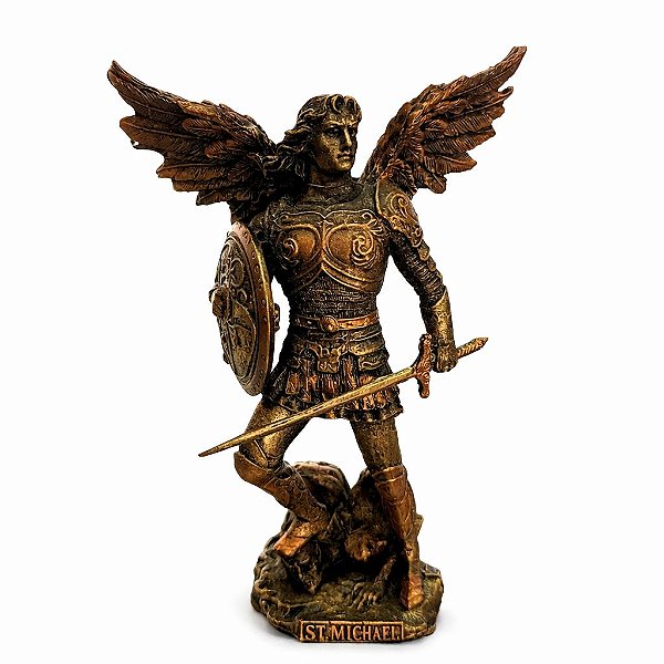 IMAGEM EM RESINA ANJO MIGUEL 22 CM