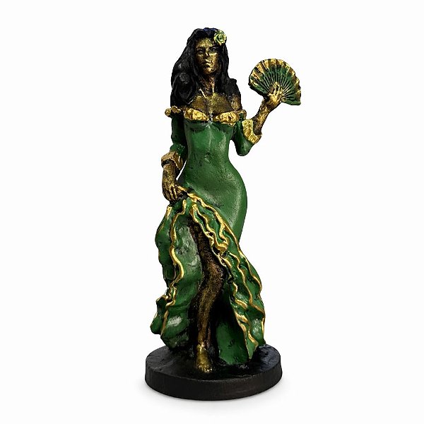 IMAGEM EM RESINA POMBA GIRA ESMERALDA GRANDE 26 CM