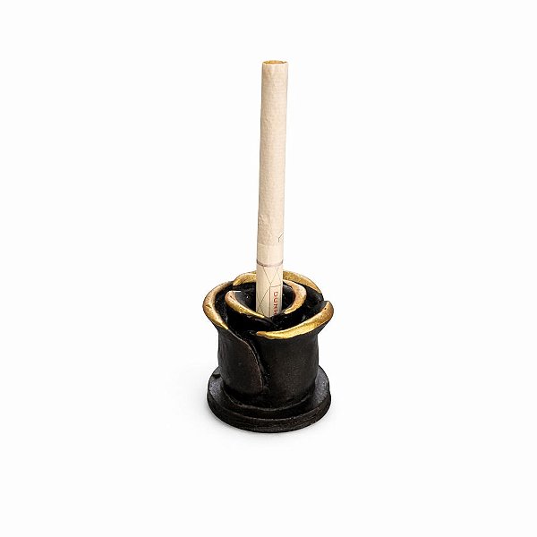 SUPORTE CIGARRO BOTÃO ROSA PRETO