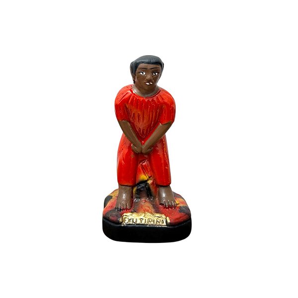 IMAGEM DE GESSO EXÚ TIRIRI VERMELHO 12 CM
