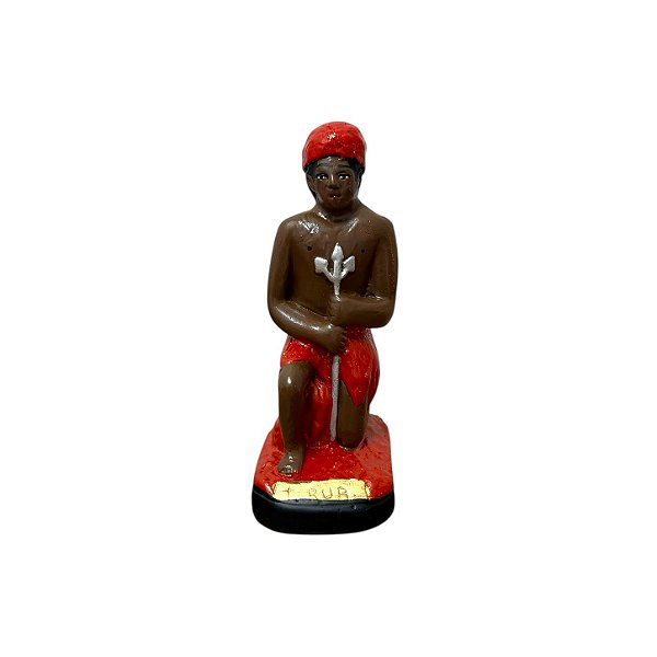 IMAGEM DE GESSO EXÚ TRANCA RUA AGACHADO 12 CM