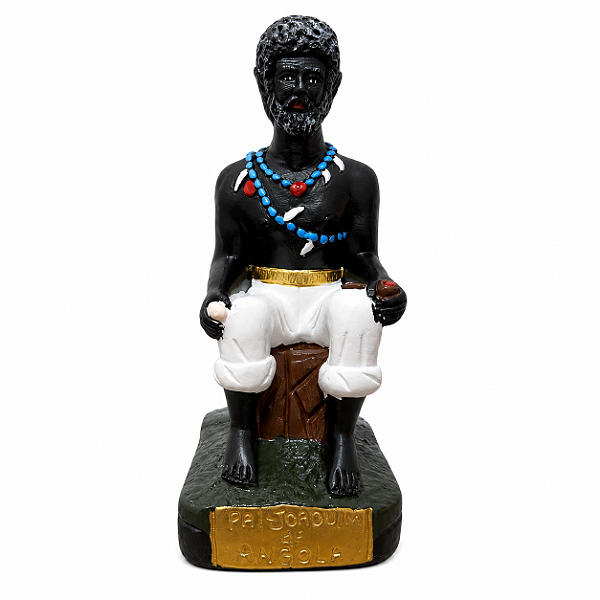 IMAGEM DE GESSO PAI JOAQUIM DE ANGOLA 20CM