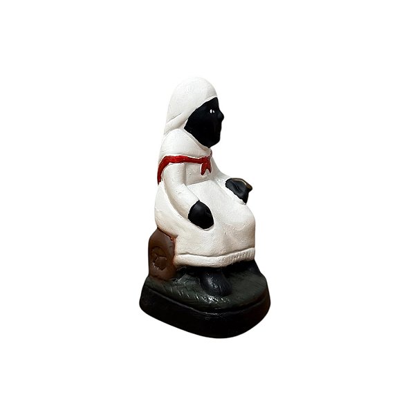 IMAGEM DE GESSO PRETA VELHA 12 CM