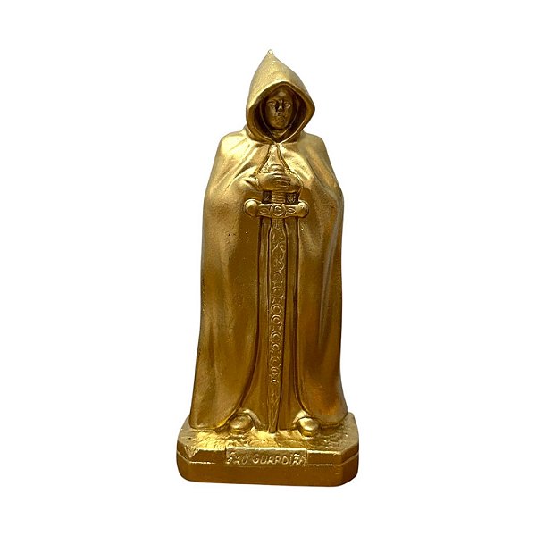 IMAGEM DE GESSO EXÚ GUARDIÃO 20 CM DOURADO