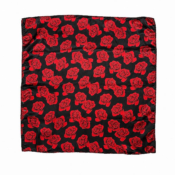 TOALHA PRETA COM ROSAS VERMELHAS
