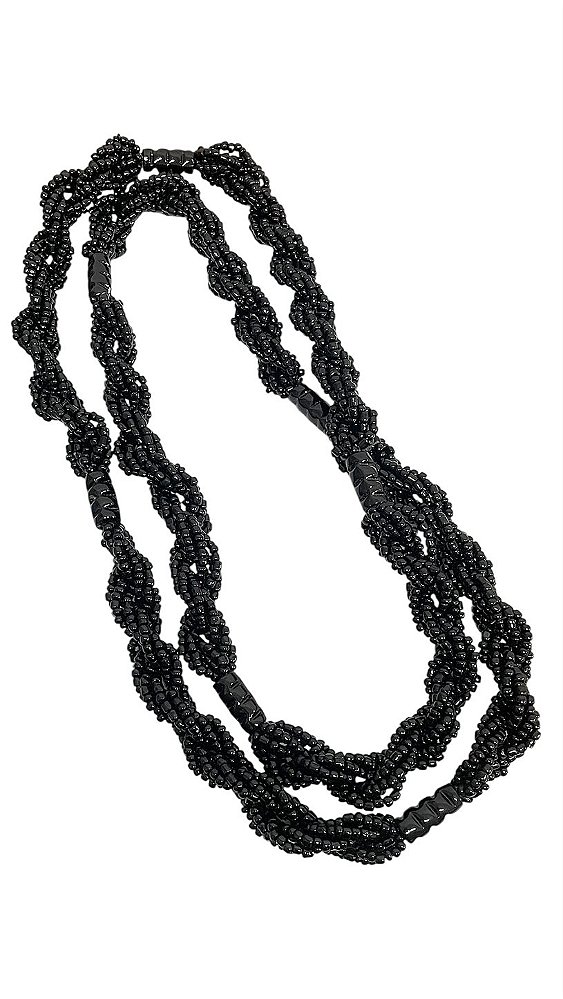 BRAJA DE MIÇANGÃO 7 FIOS PRETO OPACO