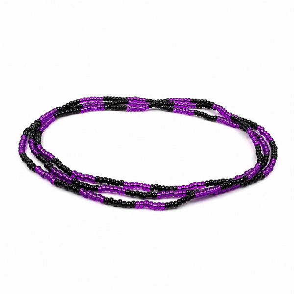 GUIA MIÇANGA 1,40M PRETO/ROXO CRISTAL