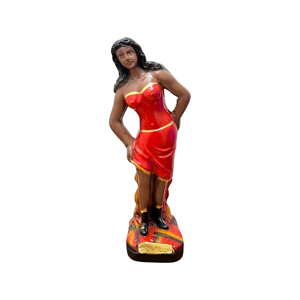 IMAGEM DE GESSO MARIA PADILHA COM ROUPA VERMELHA 20 CM