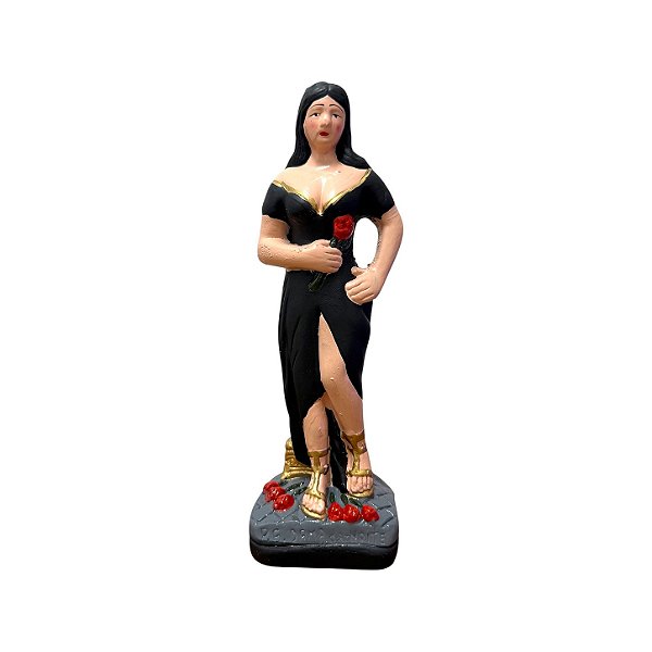 IMAGEM DE GESSO POMBA GIRA DAMA DA NOITE ROUPA PRETA 20 CM