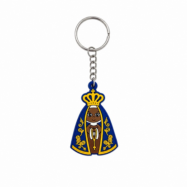 CHAVEIRO DE BORRACHA APARECIDA MANTO AZUL