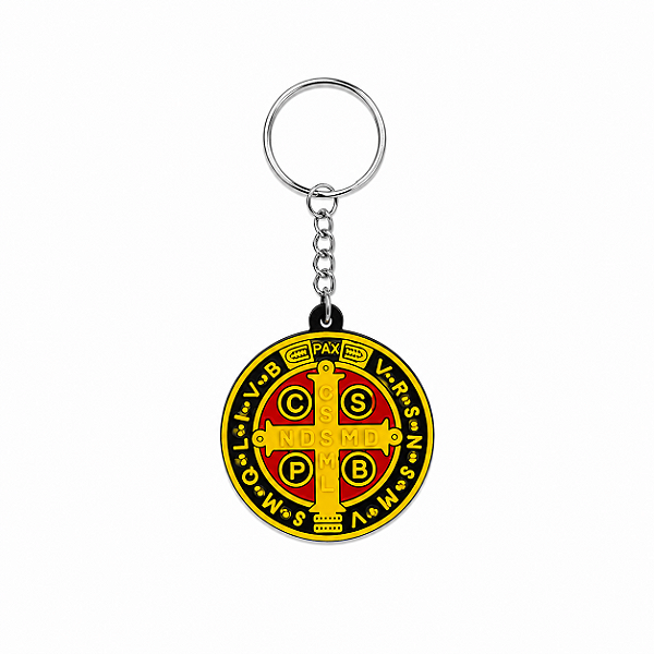 CHAVEIRO DE BORRACHA MEDALHA SÃO BENTO