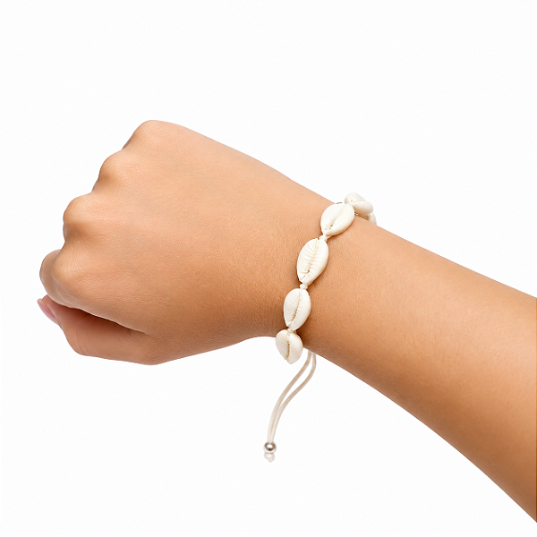 PULSEIRA DE BÚZIOS CORDÃO BRANCO