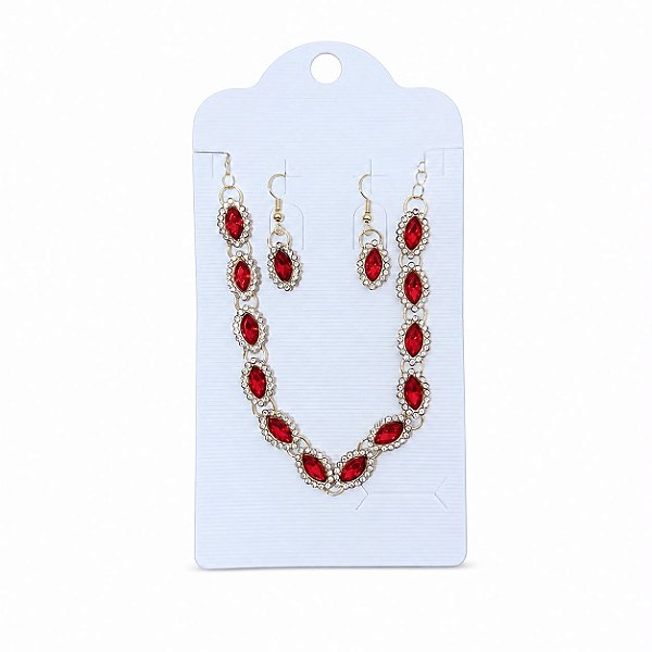 COLAR E BRINCO VERMELHO