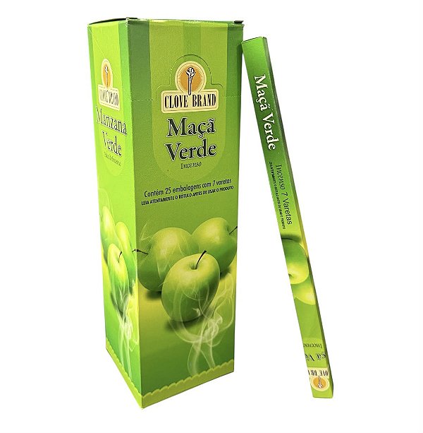 INCENSO VARETA - MAÇA VERDE BOX C/ 25UN