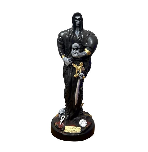 IMAGEM EM GESSO LORDE DA MORTE PRETO 25CM