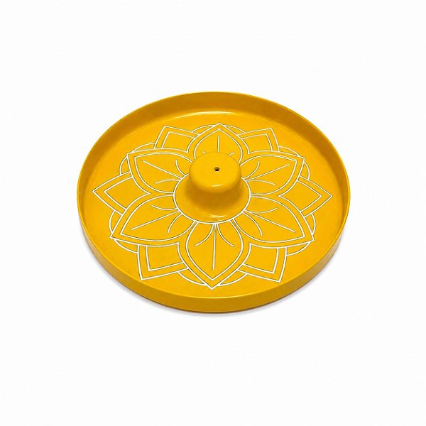 SUPORTE PARA INCENSO MANDALA AMARELO