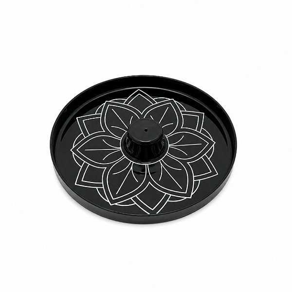 SUPORTE PARA INCENSO MANDALA PRETO