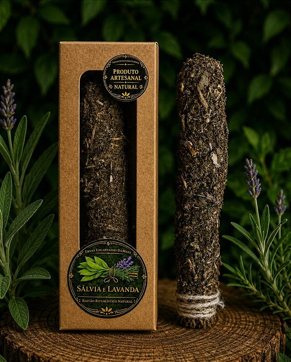 BASTÃO DE ERVAS NATURAIS SALVIA E LAVANDA