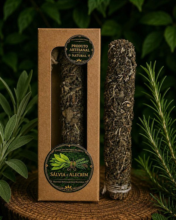 BASTÃO DE ERVAS NATURAIS SALVIA E ALECRIM