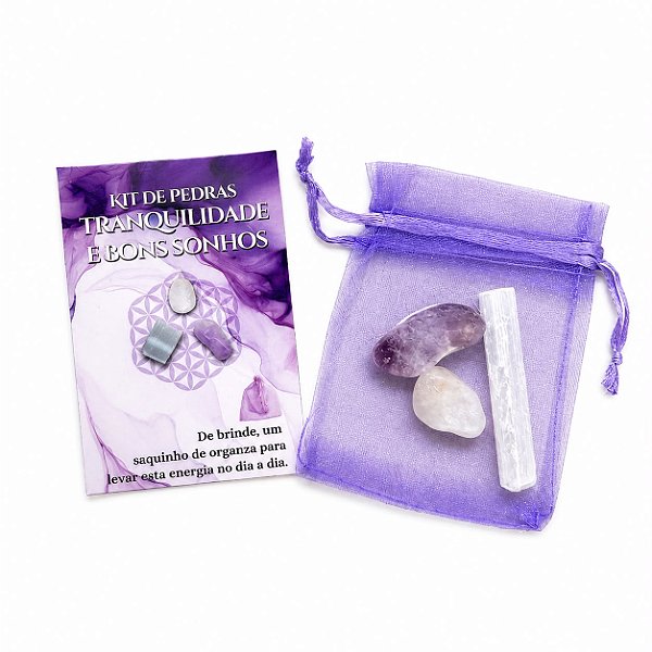 KIT PEDRAS TRANQUILIDADE E BONS SONHOS