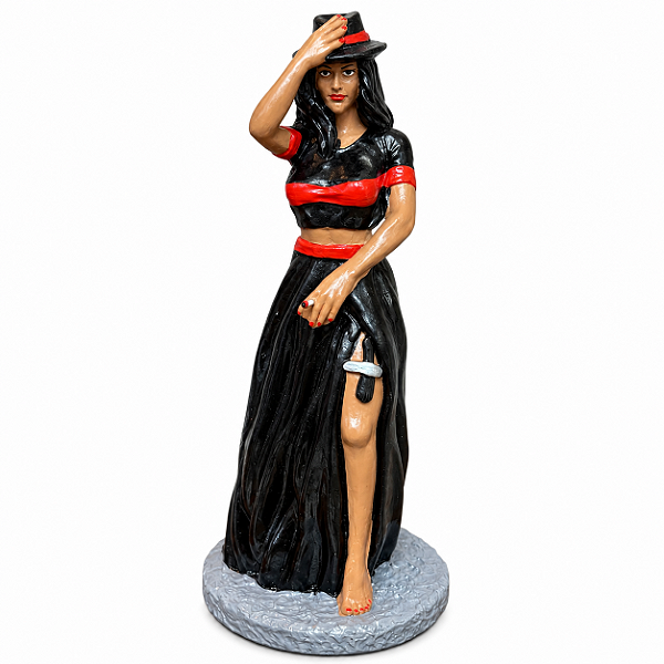 IMAGEM EM RESINA MARIA NAVALHA ROUPA PRETA 26 CM