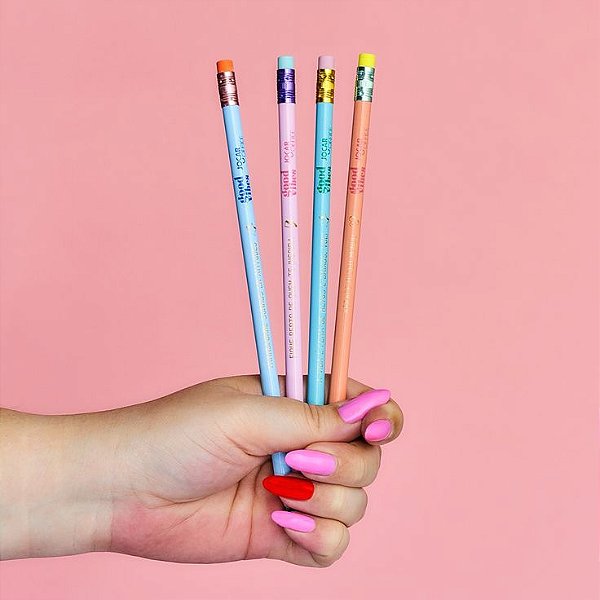 Lápis Preto com Borracha Good Vibes - Jocar