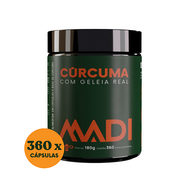 Cúrcuma com Geleia Real MADI 360 Cápsulas