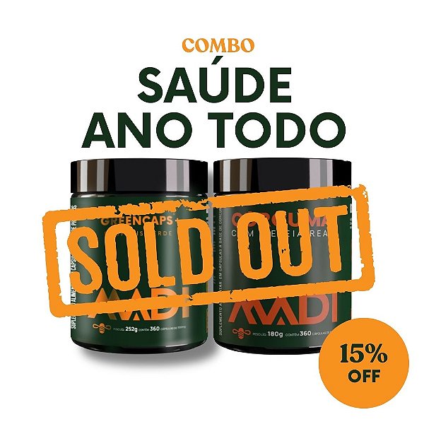 Combo Saúde Ano Todo -GreenCaps Própolis Verde + Cúrcuma com Geleia Real 2x 360caps MADI