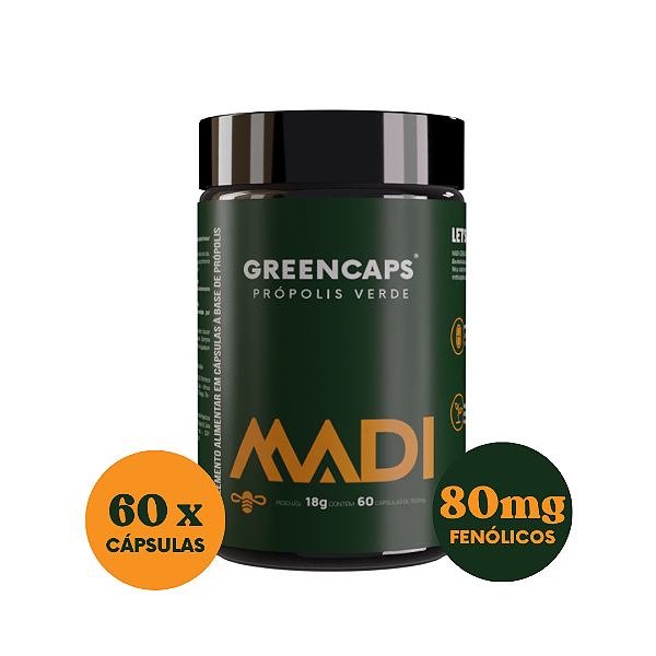 Própolis Verde em Cápsulas Superconcentradas 80mg - Greencaps 60un