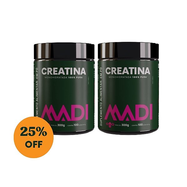Combo Creatina 100% Pura MONOHIDRATA MADI 300G - 2 UNIDADES