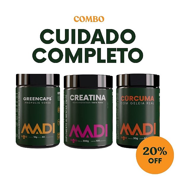 Combo Cuidado Completo - Greencaps + Creatina MONOHIDRATADA + Cúrcuma