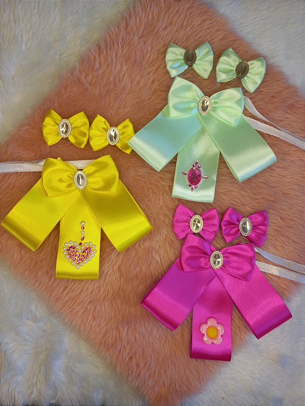 Conjunto gargantilha + laço M c/5 unidades