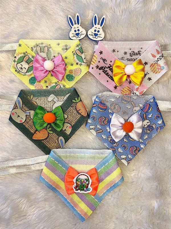 Colarinho bandana pascoa P c/5