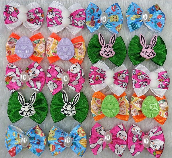 Laço borboleta M temático pascoa c/10