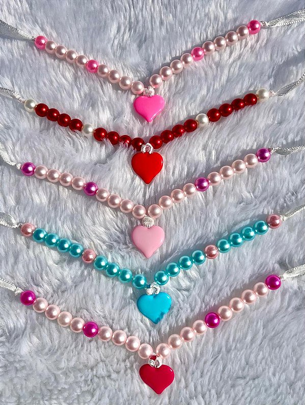 Colar perolas pingente c/5 un