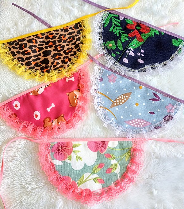 Bandana babador c/renda 5un