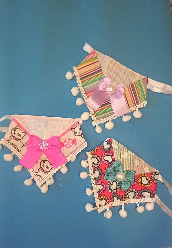 Colarinho bandana pompom c/5