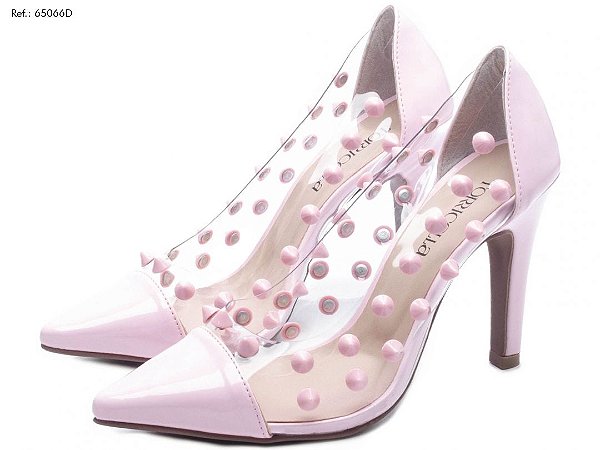 Sapato Feminino Scarpin Rosa Verniz Salto Alto com Estilo