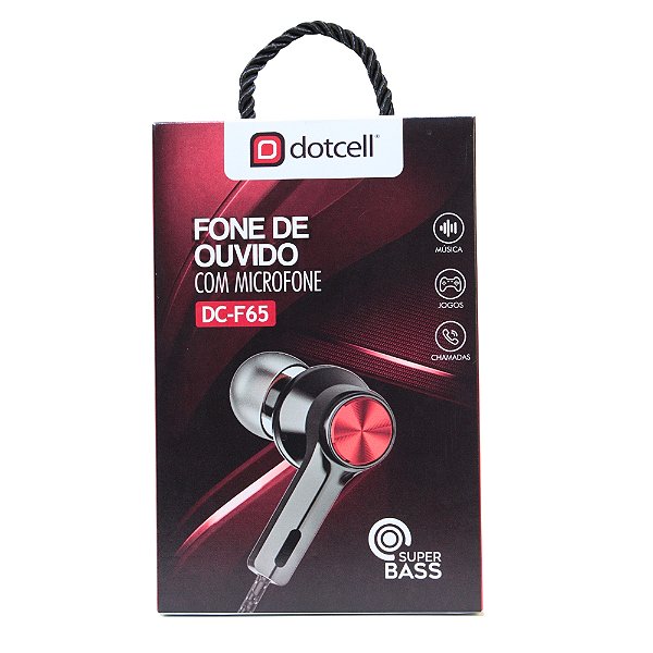 Fone de Ouvido com Fio e Microfone Dotcell DC-F65