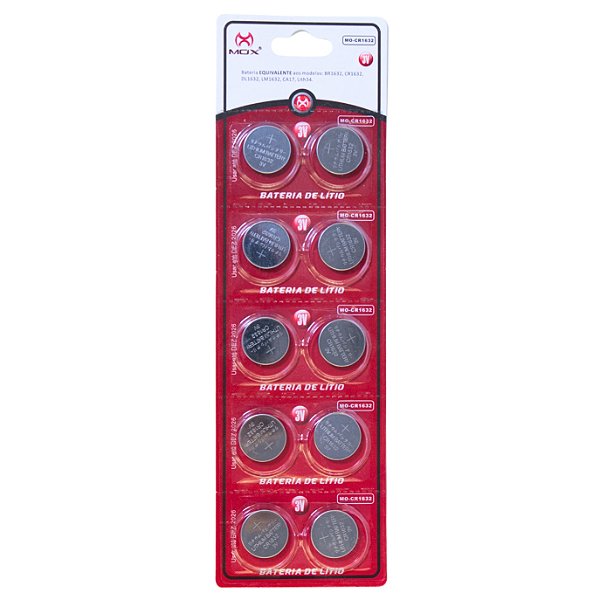 Bateria Botão MOX MO-CR1632 (Cartela C/ 10 PCS)