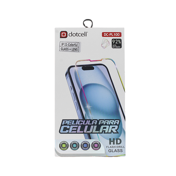 Película p/ Celular + Câmera c/ Gliter Colorido DC-PL100