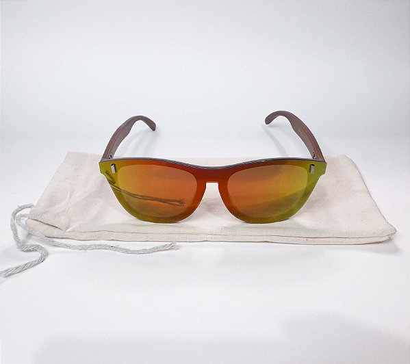 Óculos de Sol Espelhado Laranja / Modelo Harpia - volvera