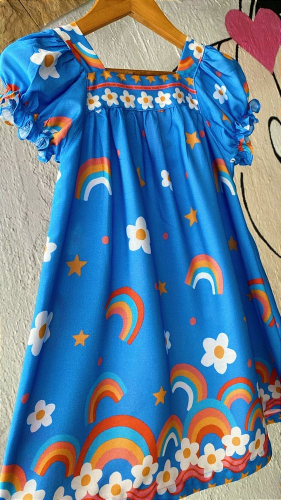 Vestido Arco íris Azul