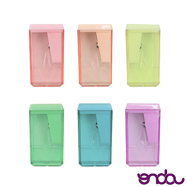 Apontador Retangular - Com Depósito - Cores pastéis - Onda