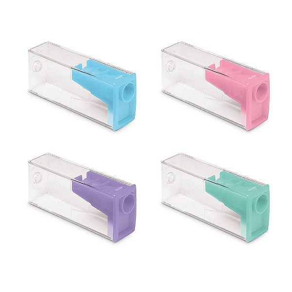 Apontador Faber-Castell com Depósito – Tons Pastel, Compacto e Prático